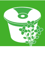 White vector graphic of In2Care Mosquito Trap with flowers in front of it
